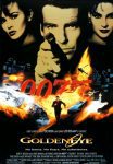 Filmposter van Goldeneye: op de achtergrond de gezichten van James Bond met wapen op de kijker gericht en twee dames met een relatief kort kapsel. Ervoor in rode cijfers 007 en op de voorgrond een explosie waaruit Bond wegrent.