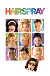 Filmposter van Hairspray: 9 vierkante foto's met felgekleurde achtergrond van de hoofdrolspelers. Een tiende foto valt net buiten het kader; die van de hoofdrolspeelster.
