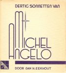 Kaft van Dertig Sonnetten van Michelangelo, crèmewitte kaft met paarse letters.