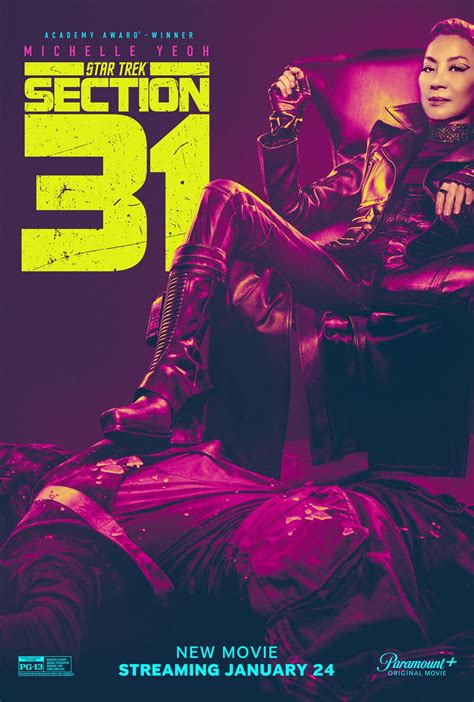 Filmposter van Section 31: in paarse- en rozetinten zit een keizerin arrogant op haar troon, linksboven in geel de titel van de film met 31 als grootste tekst.